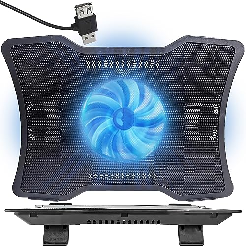 Retoo Laptop Kühler, Schneller Kühlvorgang, Belüfteter Notebook Ständer, Kühlpads für Schreibtisch und Schoß, Laptop Gaming Lüfter Ständer, Leise Fans, Cooler Kühlpads Kühlmatte, 35x25x2,8cm