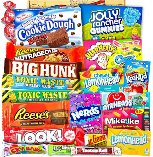 JUMBO Amerikanische Süßigkeiten Geschenkbox Box | Große USA Candy Bar Nerds Import | American Süssigkeiten Snack Box für Geburtstag, Unabhängigkeitstag, Sommerfest| Heavenly Sweets