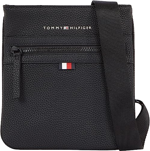 Tommy Hilfiger Herren Umhängetasche Essential PU Mini Crossover Klein, Schwarz (Black), Einheitsgröße