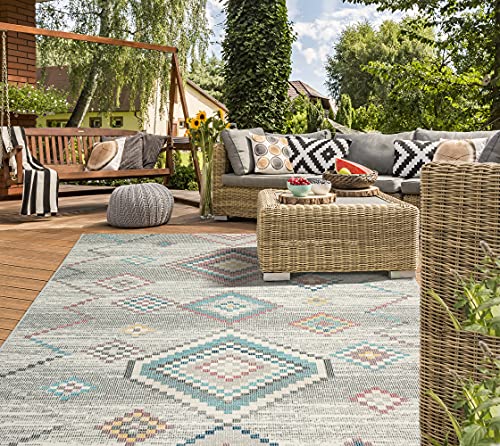 the carpet Palma - robuster Outdoor Teppich, modernes Design, Wetterfest & UV-beständig, für Balkon, Terrasse und Wintergarten Aber auch für Küche oder Esszimmer geeignet, Creme, 240 x 340 cm