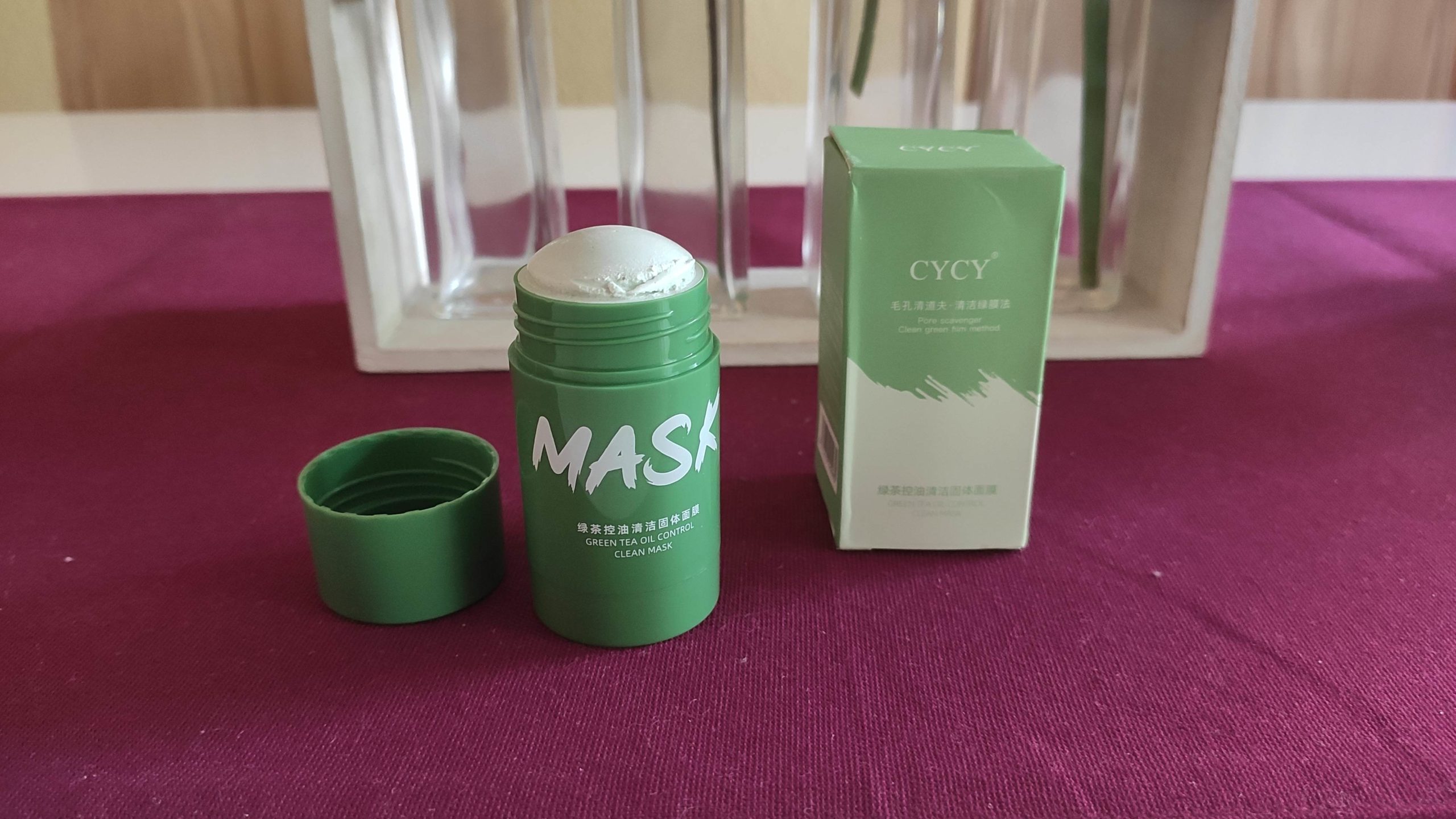 Grüner Tee Maske Test